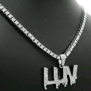 Hip Hop Lil Uzi Vert's LUV  pendant & 18" 1 Row Di